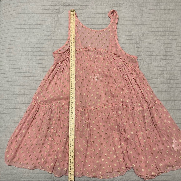 Free People Rose Metallic Mini Dress Size Medium - Picture 6 of 7